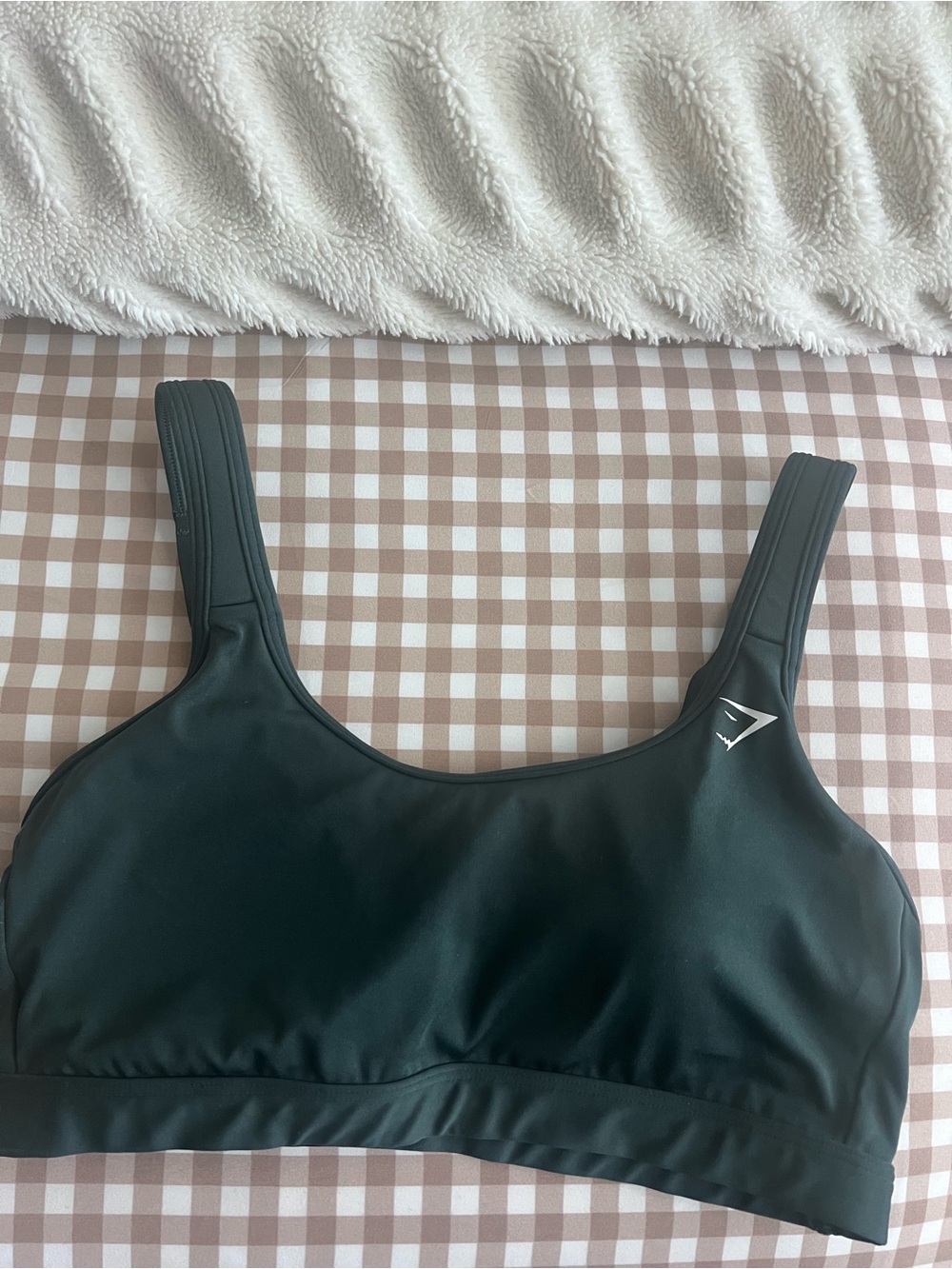 Gymshark Dark Green Padded Sports Bra - Supportive Everyday Activewear